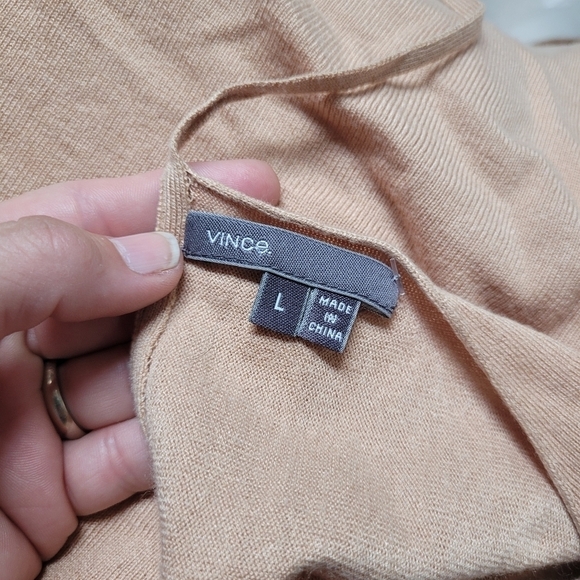 Vince Slit Back Tie Cashmere Blend Sweater - Picture 3 of 7